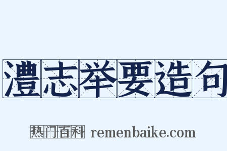 澧志举要造句是什么意思的图片